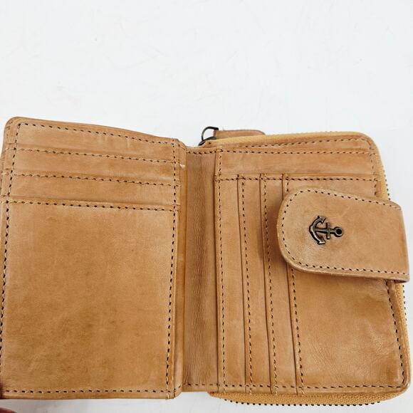 Harbour 2nd Women’s Gold Cognac Tan Amber Genuine Leather Wallet - Picture 4 of 9